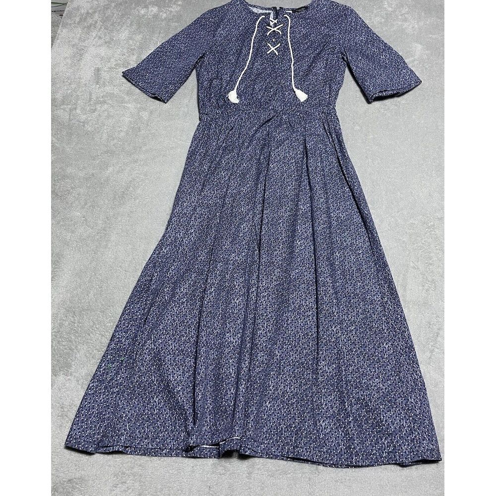 Roberto Collina Dress Womens Large Blue Prairie‎ Italian Designer Modest Cottage